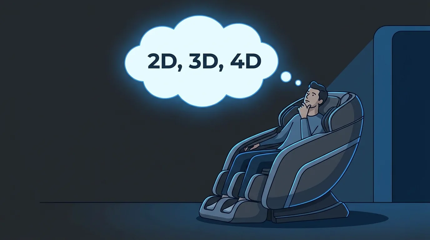 Skillnaden på 2D, 3D och 4D massagestol
